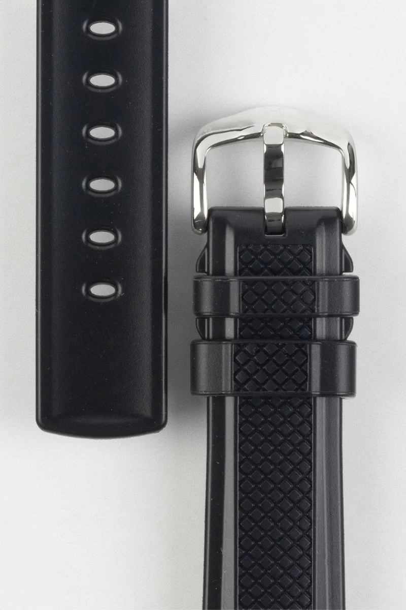 Hirsch ACCENT Natural Rubber Watch Strap in BLACK - Image 3