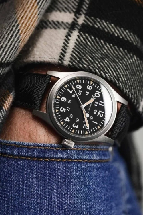Hirsch ARNE Sailcloth Effect Performance Watch Strap - BLACK - Image 4