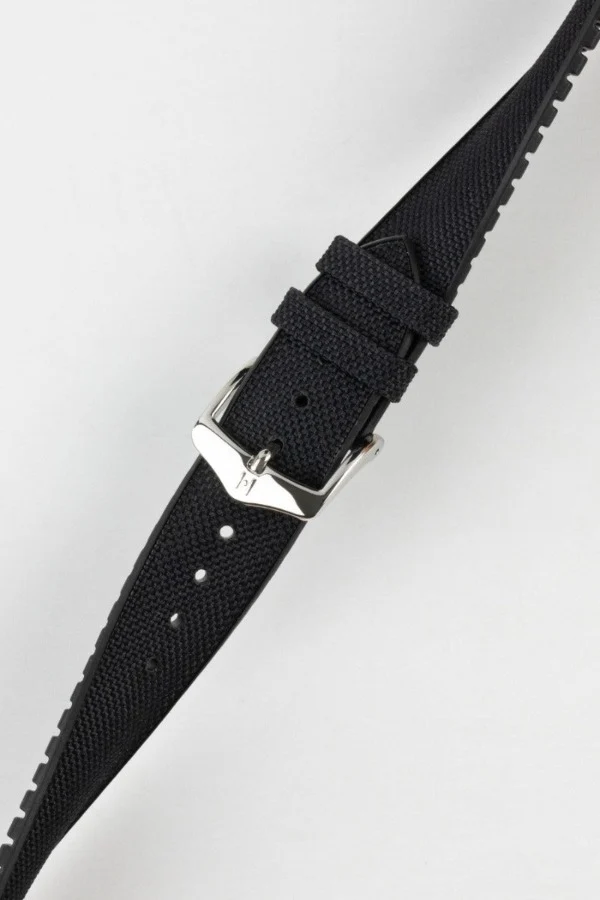 Hirsch ARNE Sailcloth Effect Performance Watch Strap - BLACK - Image 5