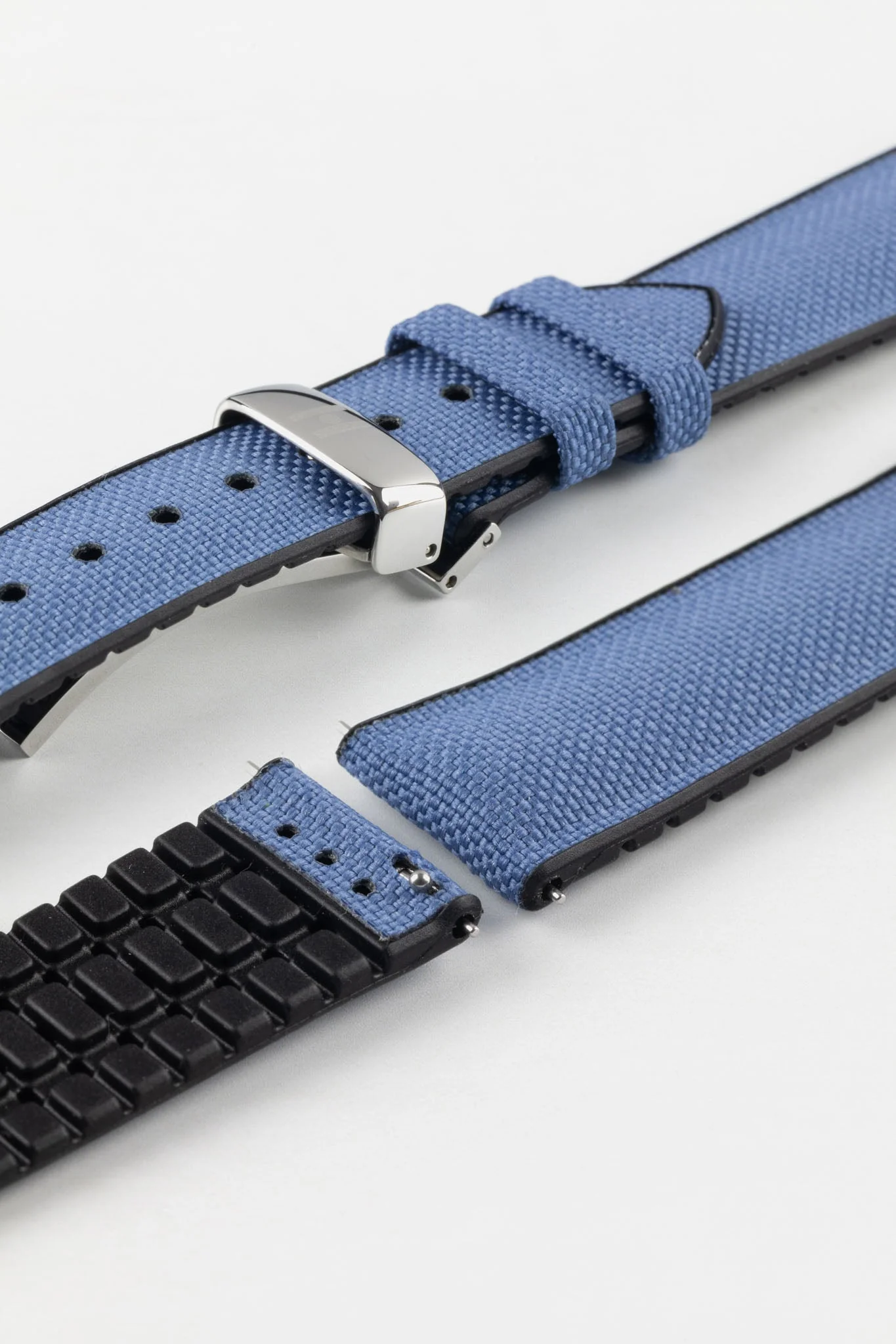 Hirsch ARNE Sailcloth Effect Performance Watch Strap - BLUE - Image 11