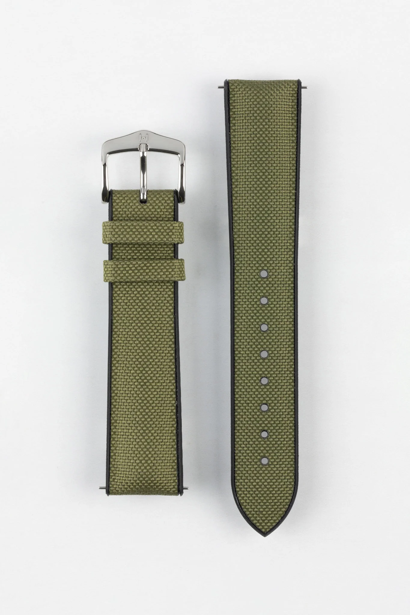 Hirsch ARNE Sailcloth Effect Performance Watch Strap - GREEN