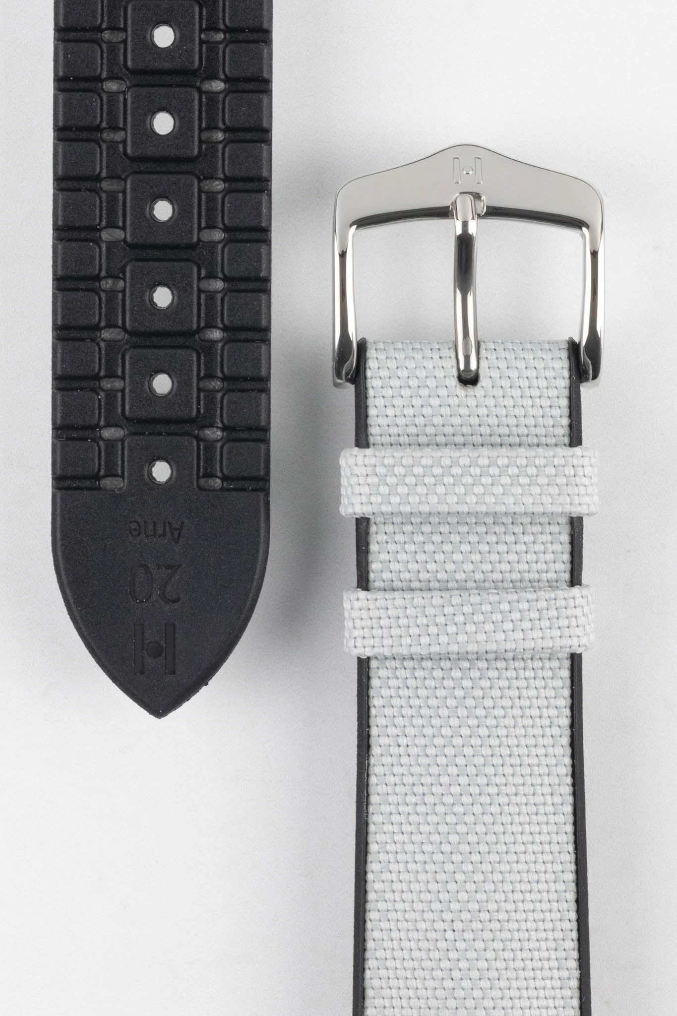 Hirsch ARNE Sailcloth Effect Performance Watch Strap - GREY - Image 3