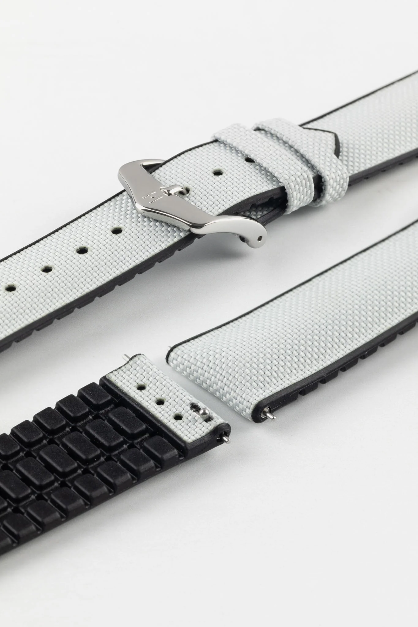 Hirsch ARNE Sailcloth Effect Performance Watch Strap - GREY - Image 5