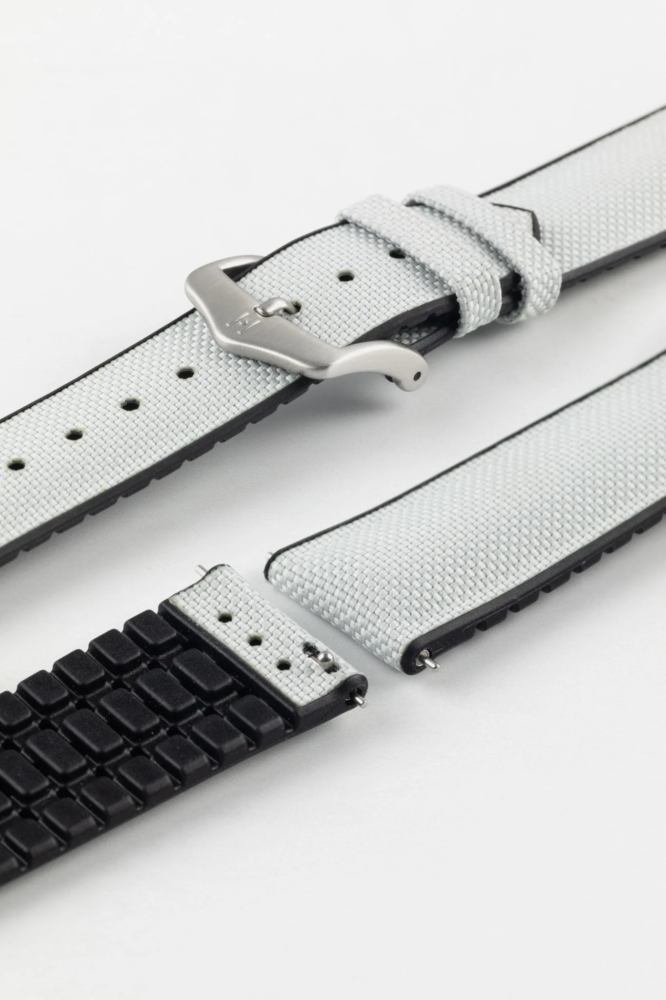 Hirsch ARNE Sailcloth Effect Performance Watch Strap - GREY - Image 7