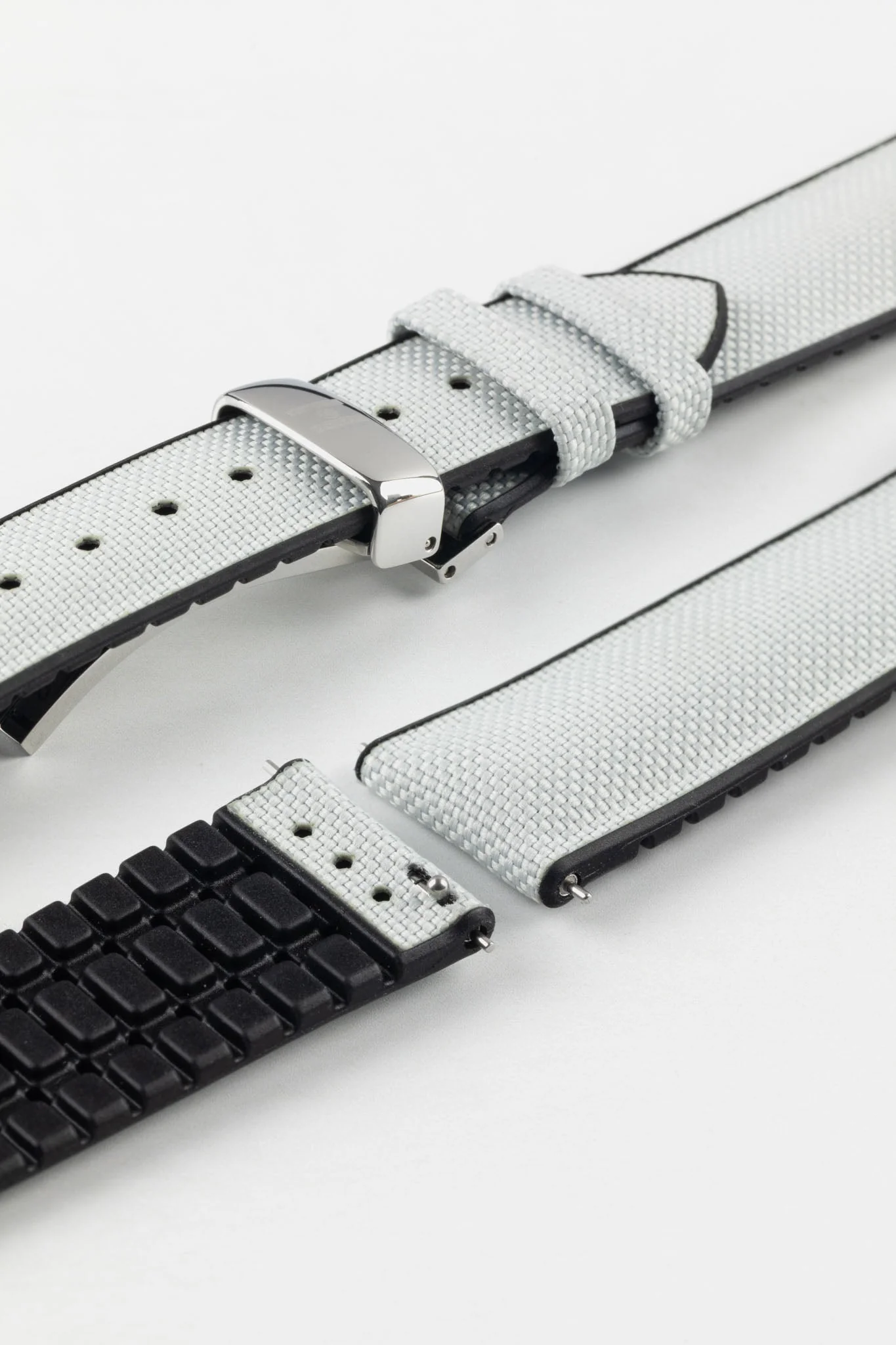 Hirsch ARNE Sailcloth Effect Performance Watch Strap - GREY - Image 9
