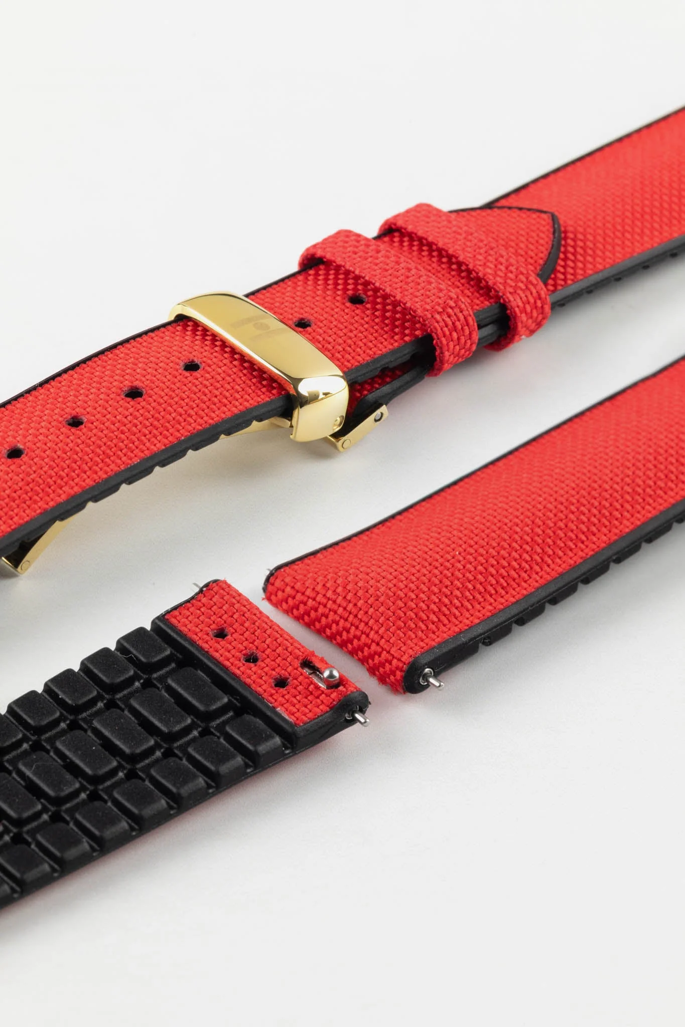 Hirsch ARNE Sailcloth Effect Performance Watch Strap - RED - Image 11