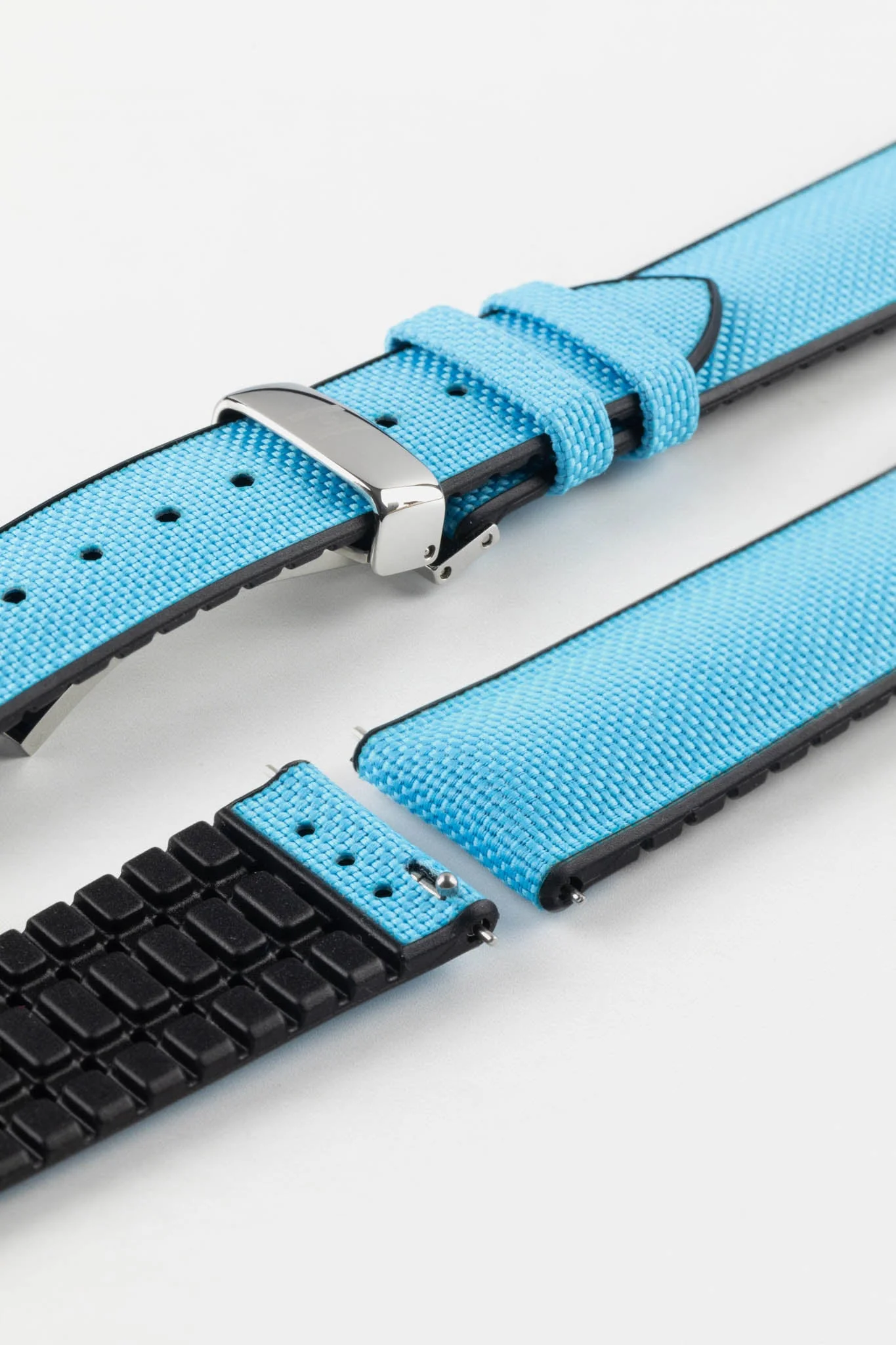 Hirsch ARNE Sailcloth Effect Performance Watch Strap - TURQUOISE - Image 10