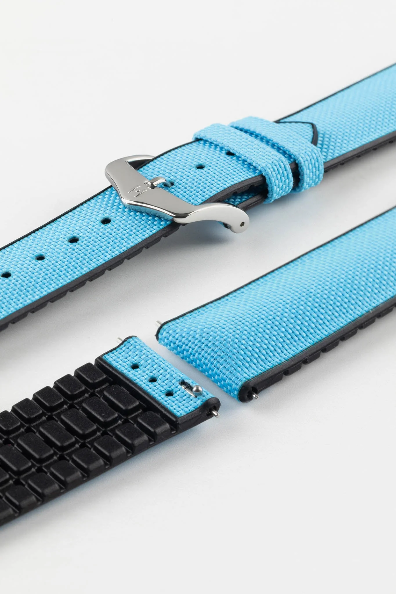 Hirsch ARNE Sailcloth Effect Performance Watch Strap - TURQUOISE - Image 6