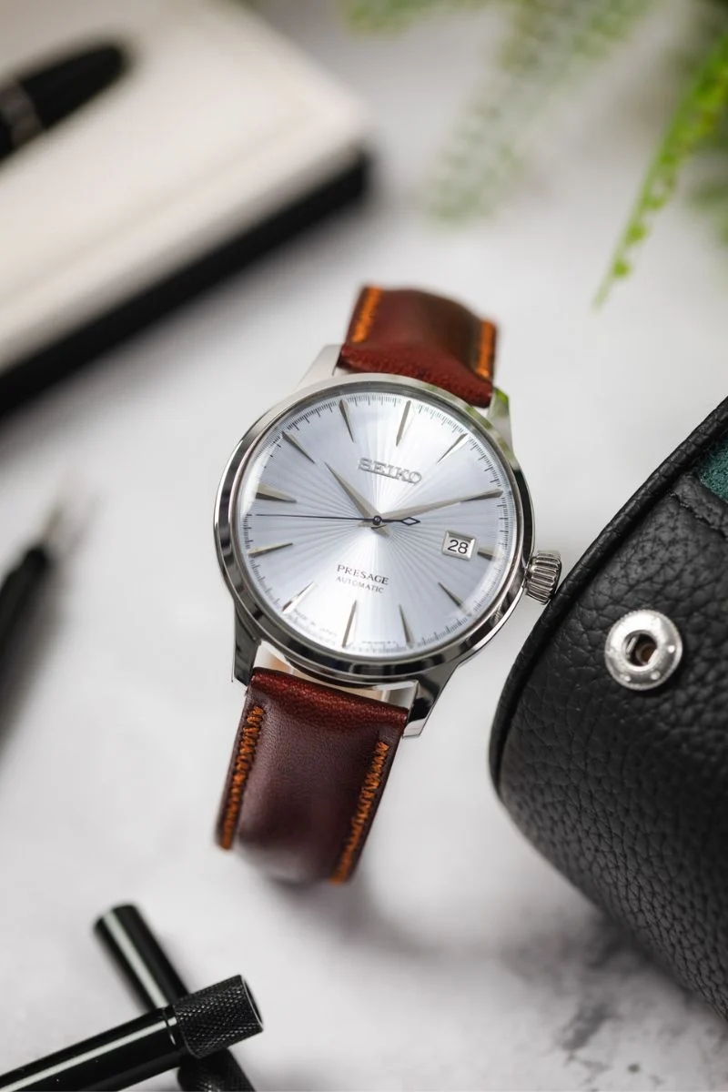Hirsch ASCOT English Leather Watch Strap in GOLD BROWN - Image 4