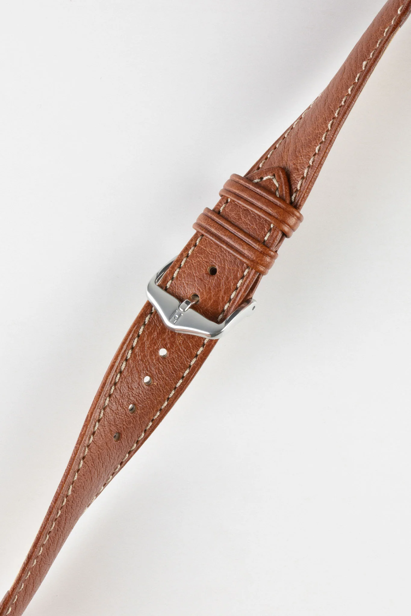 Hirsch BOSTON Quick-Release Buffalo Calfskin Leather Watch Strap in GOLD BROWN - Image 5