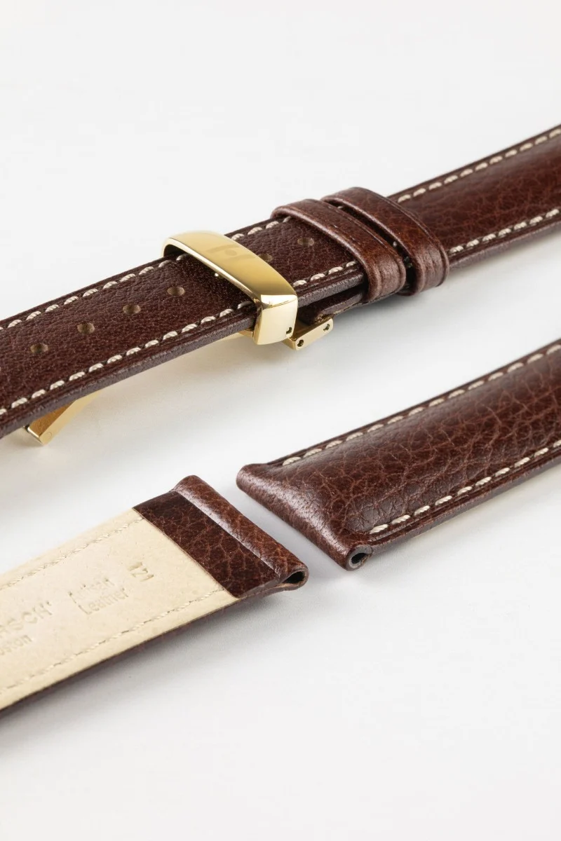 Hirsch BOSTON NQR Brown Buffalo Calfskin Leather Watch Strap - Image 10