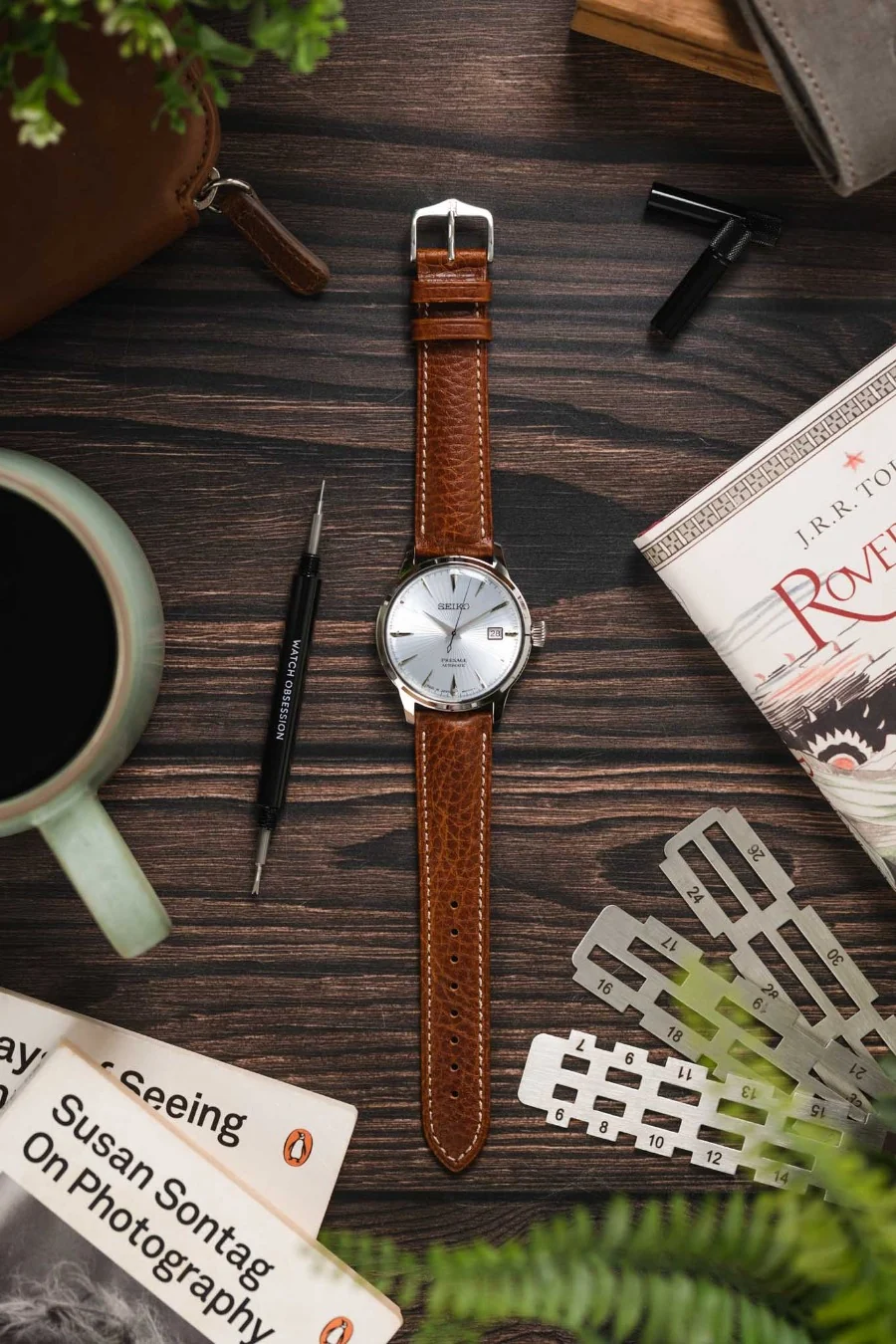Hirsch BOSTON NQR Gold Brown Buffalo Calfskin Watchstrap - Image 6