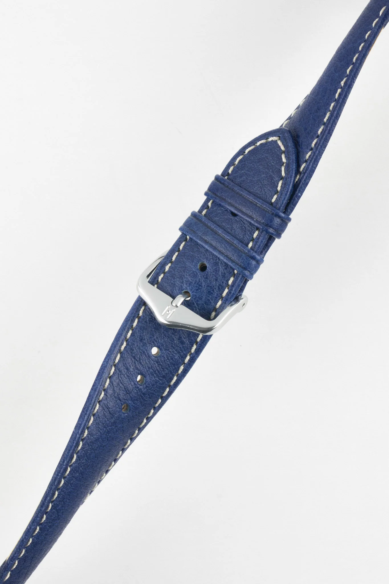 Hirsch BOSTON Quick-Release Buffalo Calfskin Leather Watch Strap in BLUE - Image 5