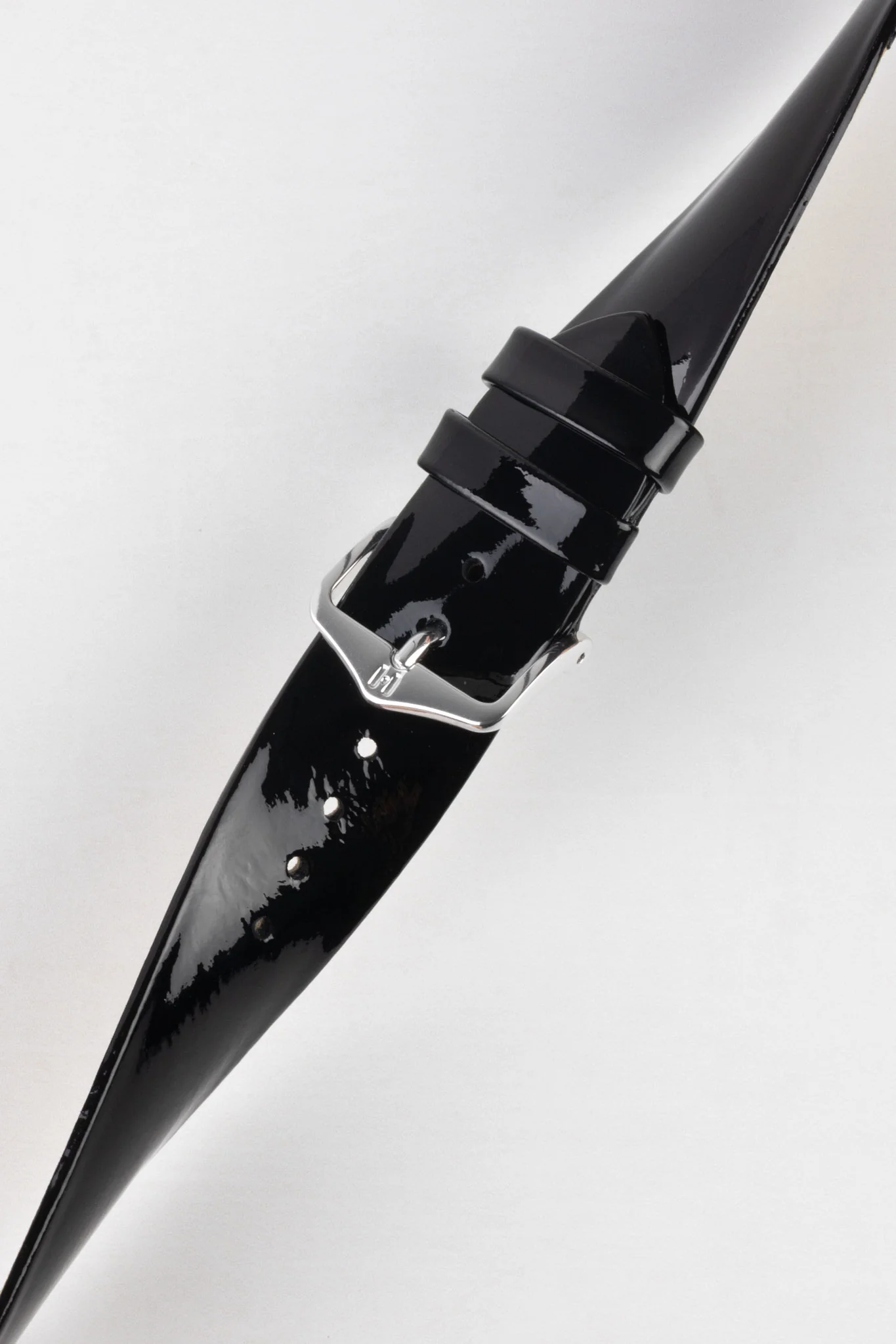 Hirsch DIVA Glossy Ladies Leather Watch Strap in JET BLACK - Image 3