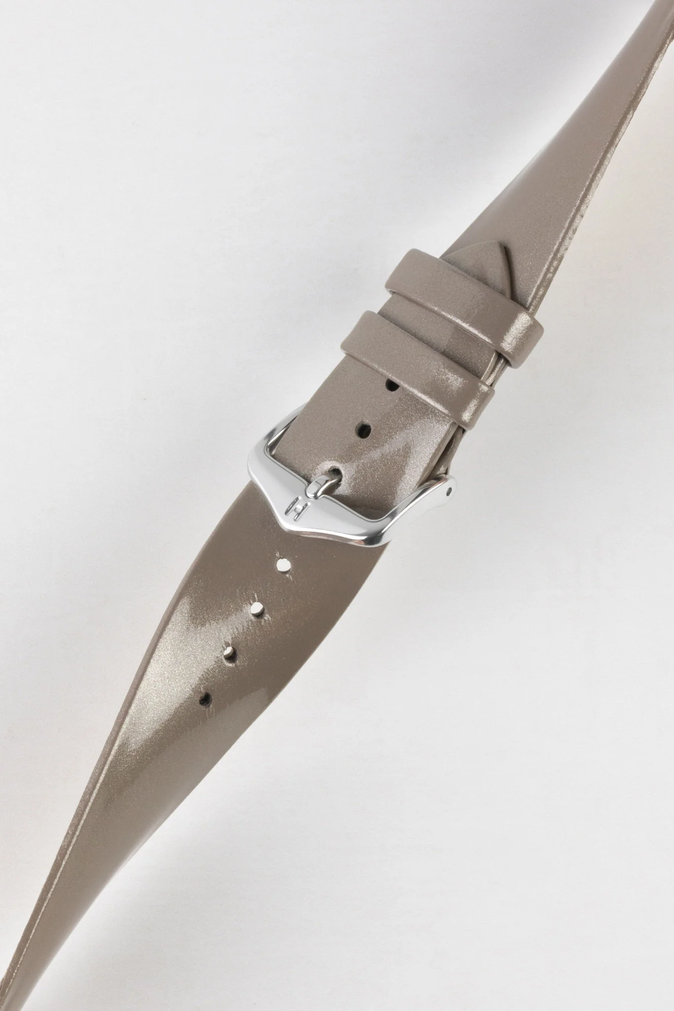 Hirsch DIVA Glossy Ladies Leather Watch Strap in SILVER - Image 3