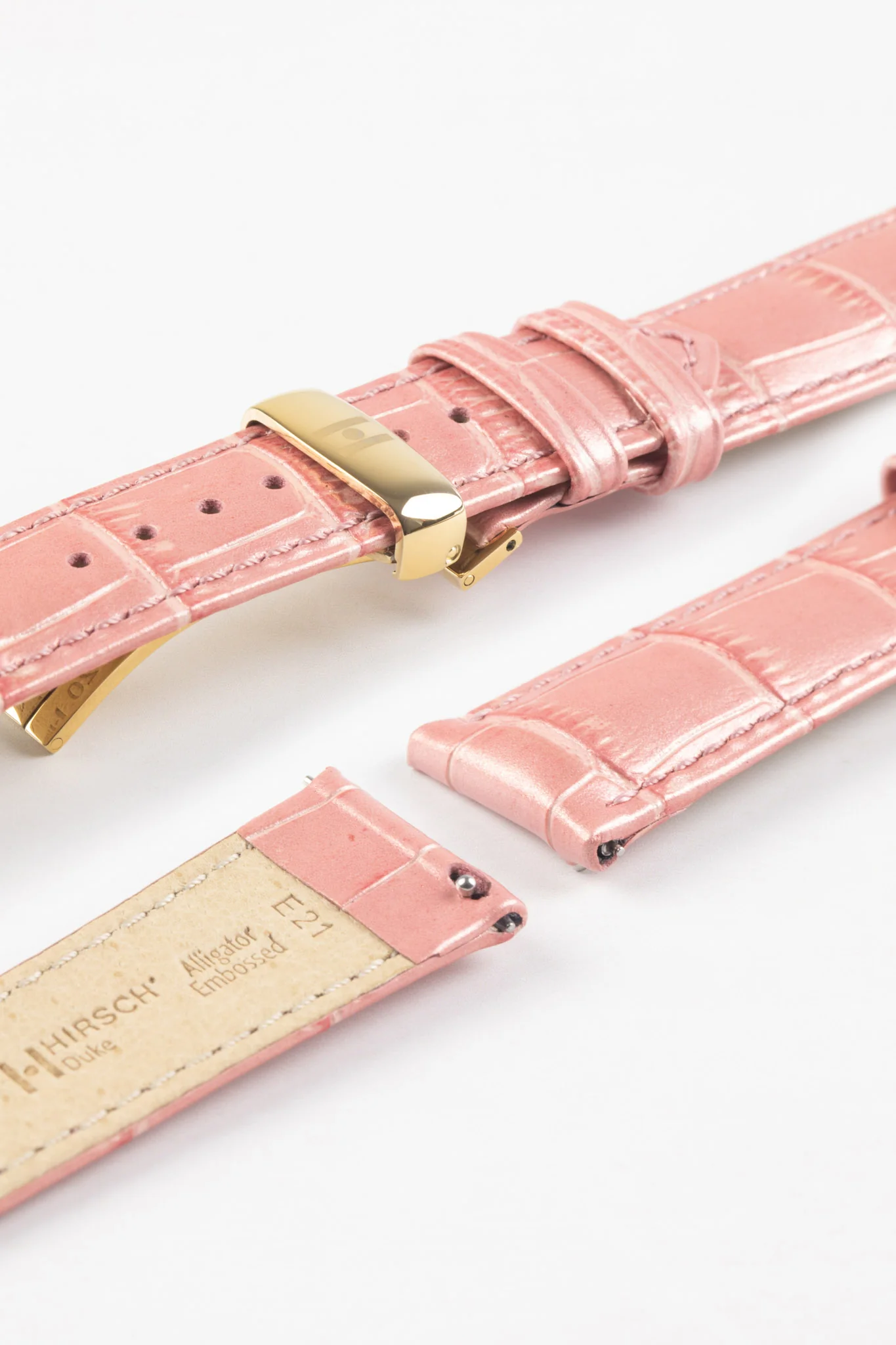 Hirsch DUKE METALLIC Limited Production Watchstrap in Rose - Image 10