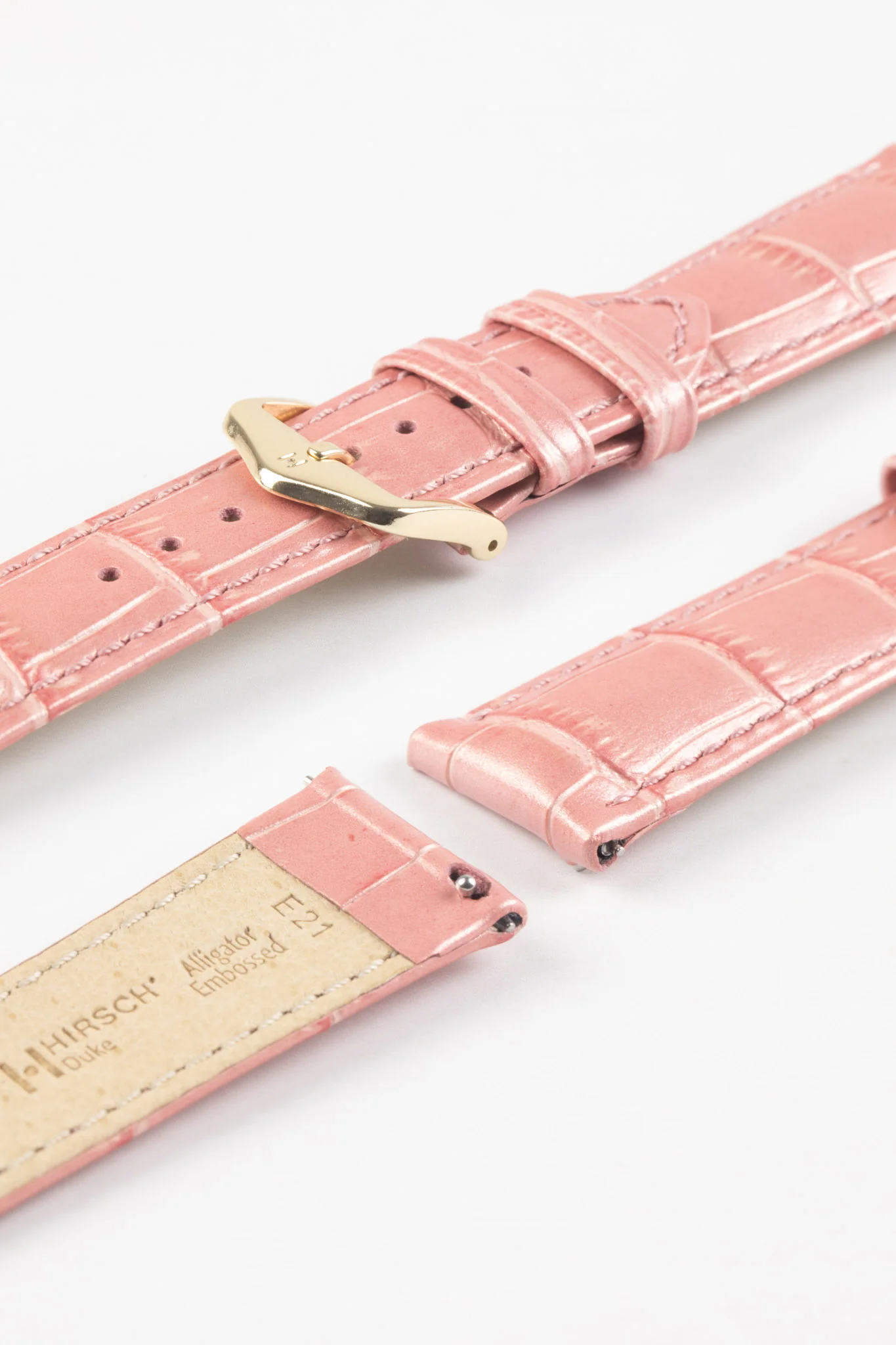Hirsch DUKE METALLIC Limited Production Watchstrap in Rose - Image 8