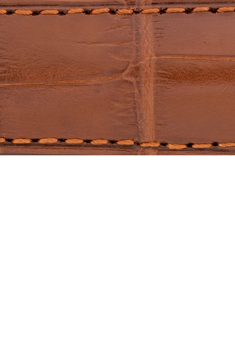 Hirsch EARL Genuine Alligator Watch Strap in GOLD BROWN - Image 2