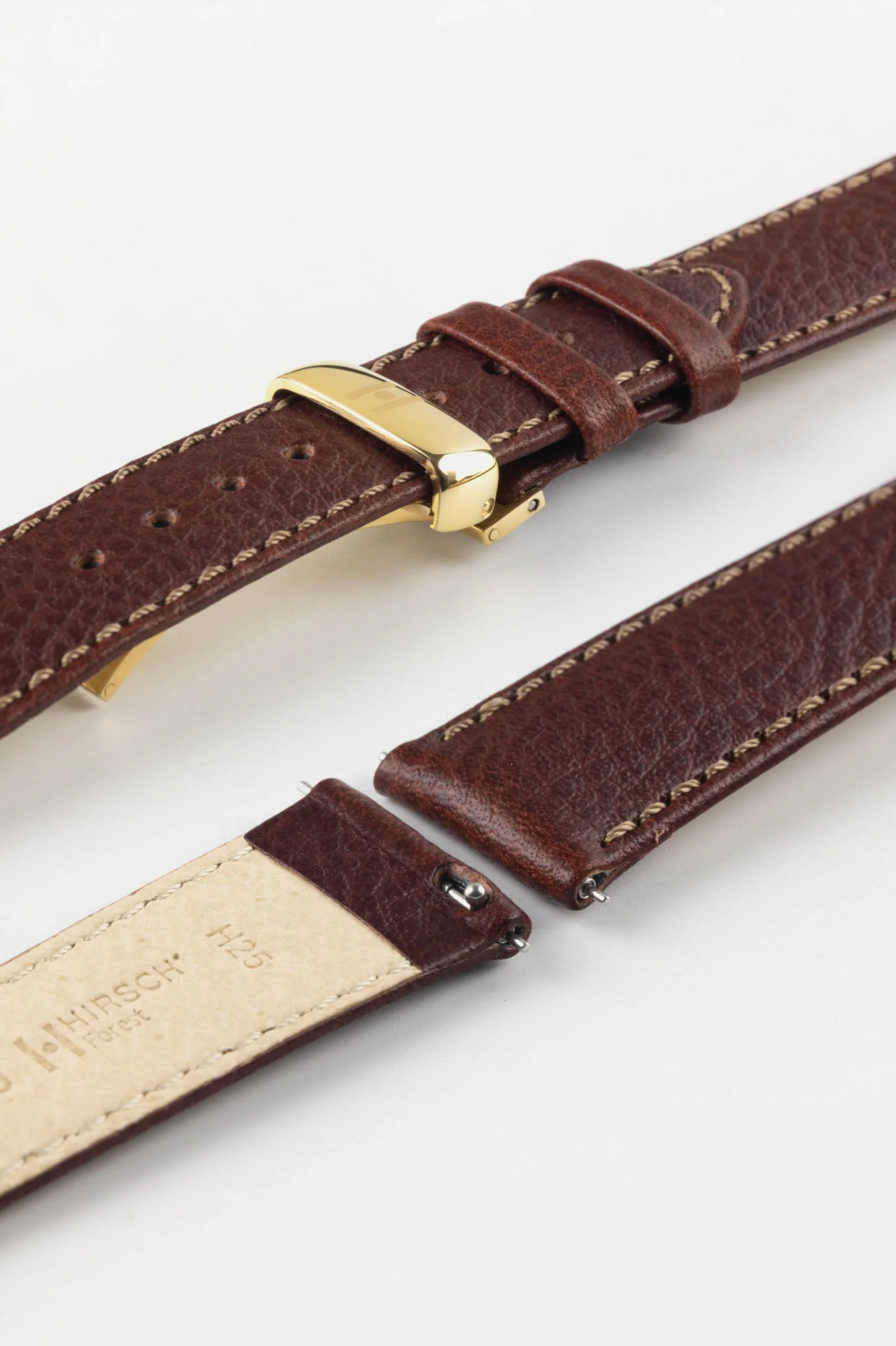 Hirsch FOREST Buffalo Watch Strap in BROWN - Image 8
