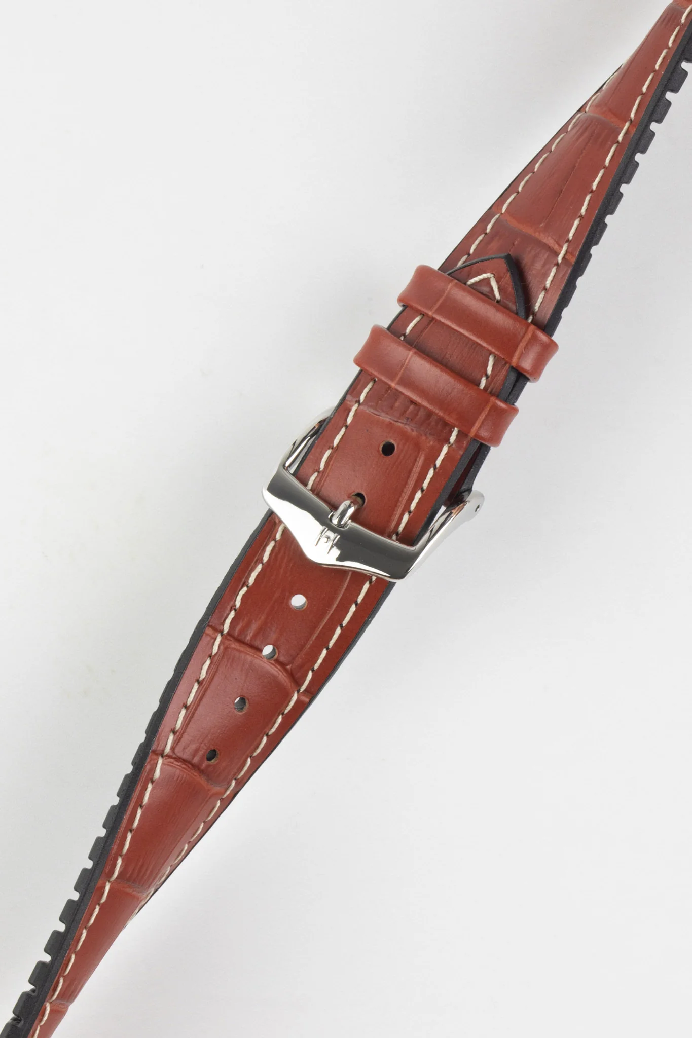 Hirsch GEORGE Alligator Embossed Performance Watch Strap in GOLD BROWN - Image 5