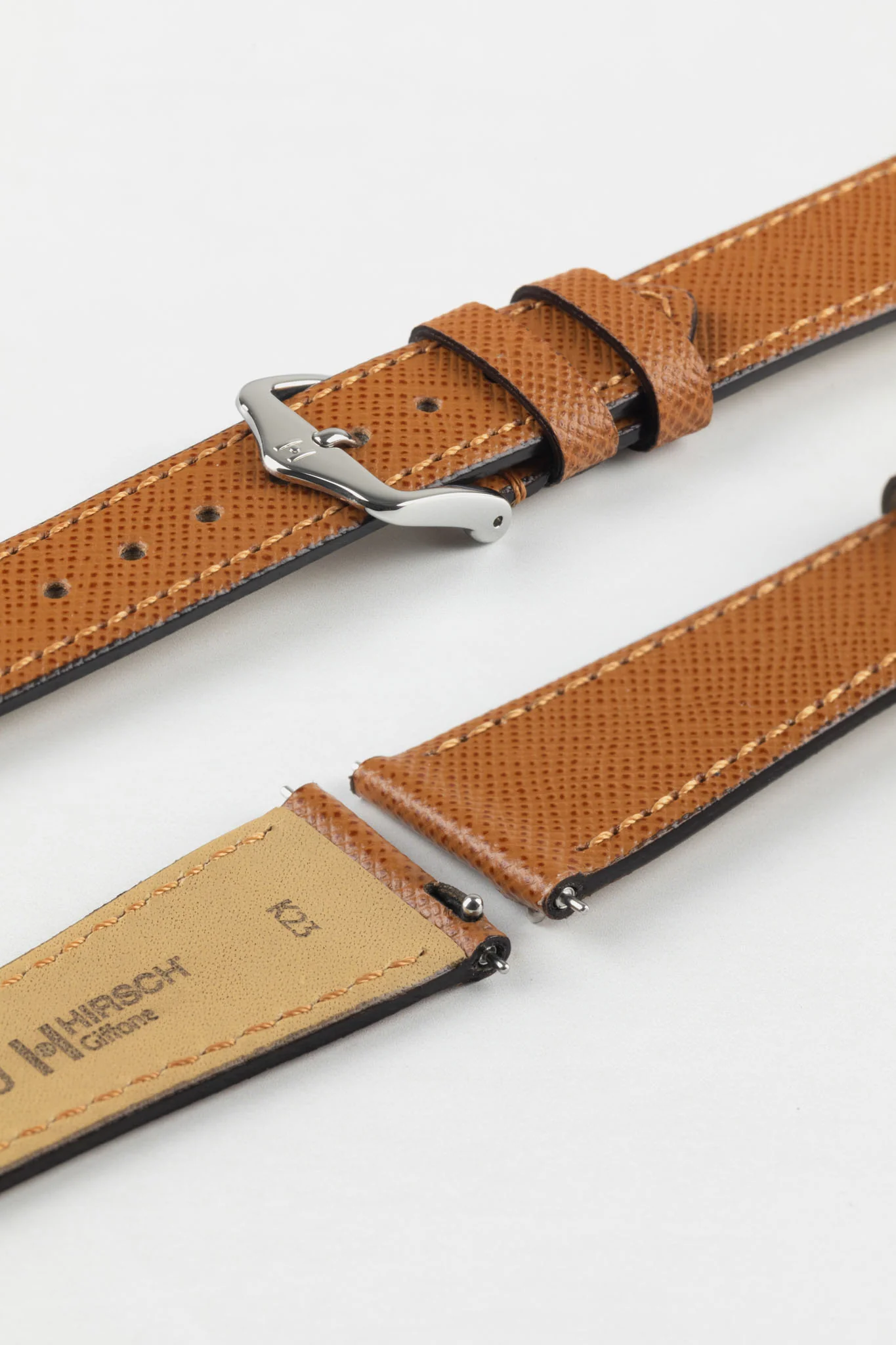 Hirsch GIFFONE Calf Leather Watch Strap in GOLD BROWN - Image 10