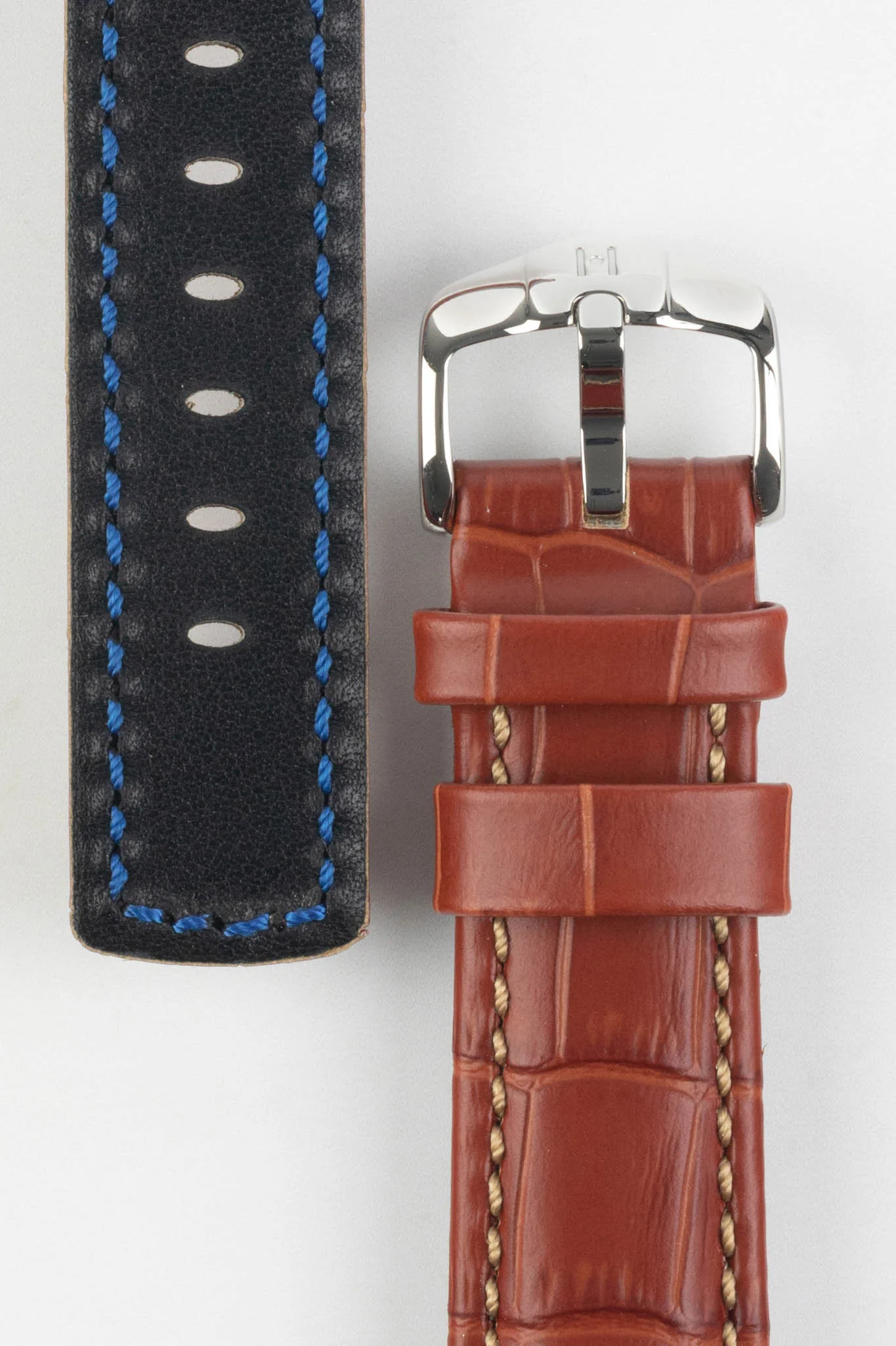 Hirsch GRAND DUKE Water-Resistant Alligator Embossed Sport Watch Strap in GOLD BROWN - Image 3
