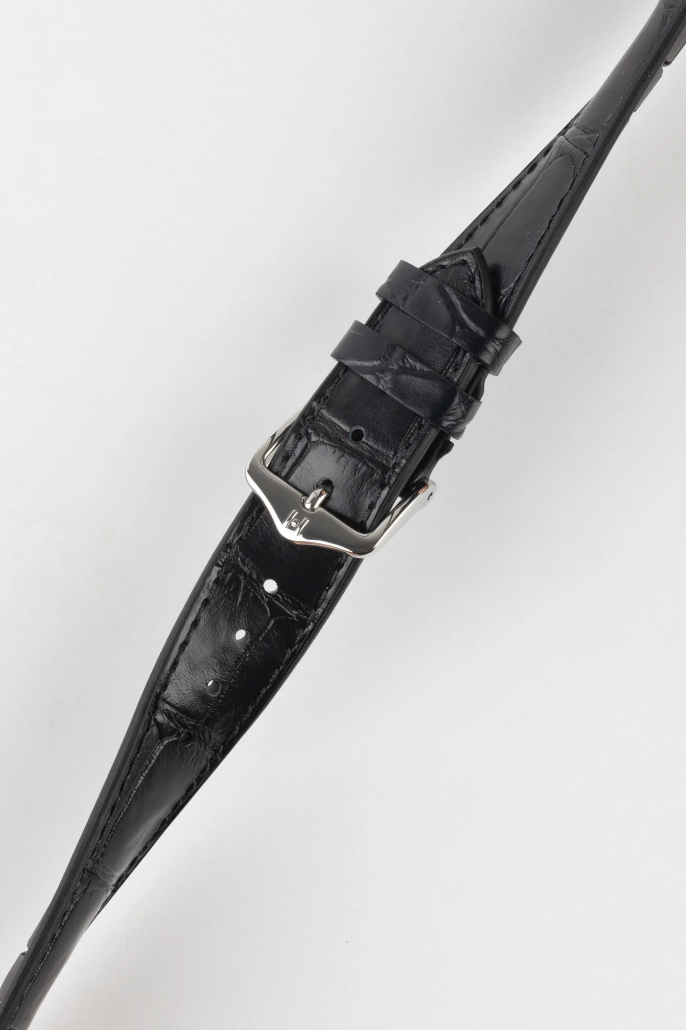Hirsch IAN Louisiana Alligator Leather Performance Watch Strap - BLACK - Image 5