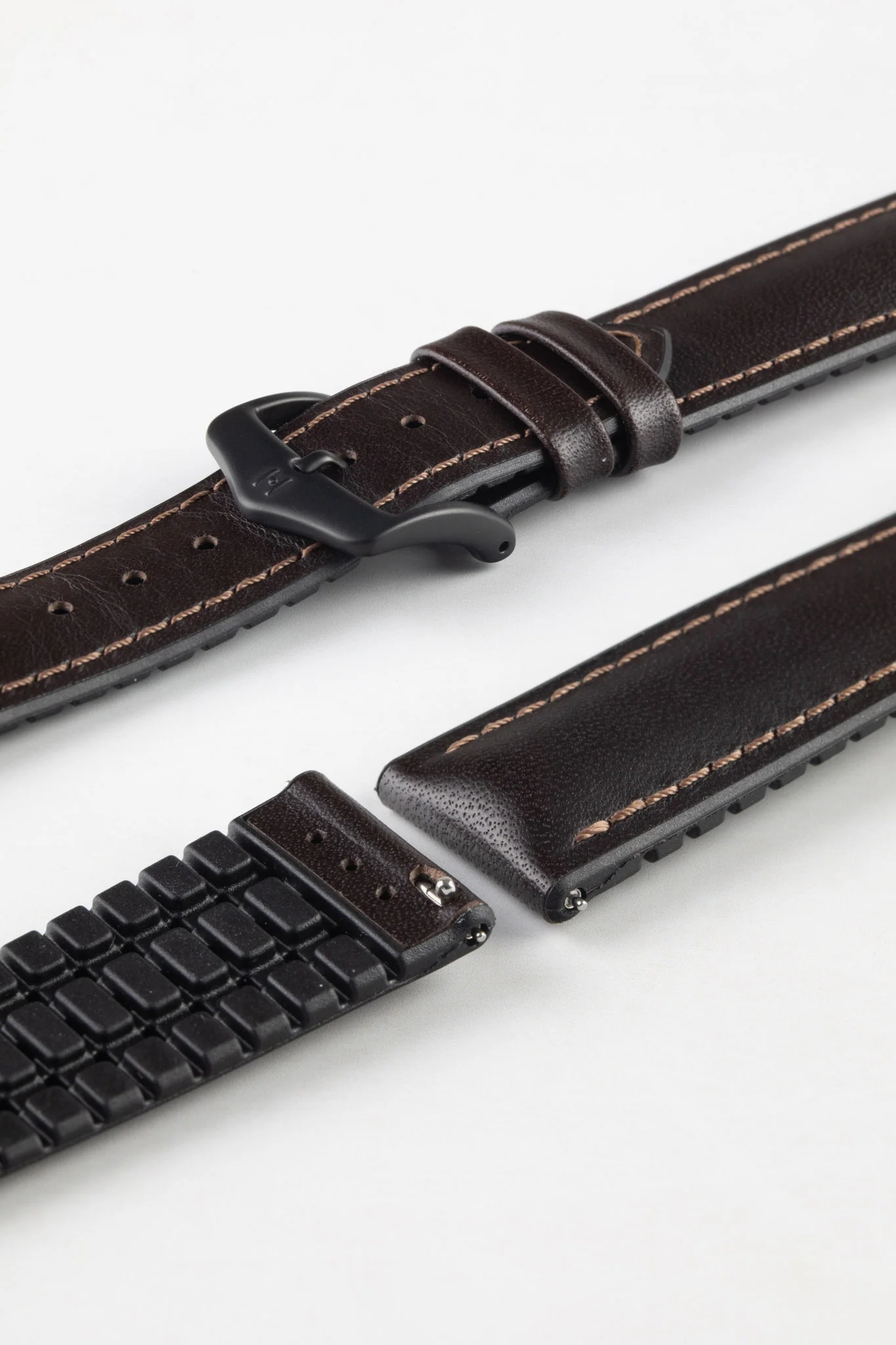Hirsch JAMES Calf Leather Performance Watch Strap in BROWN - Image 9