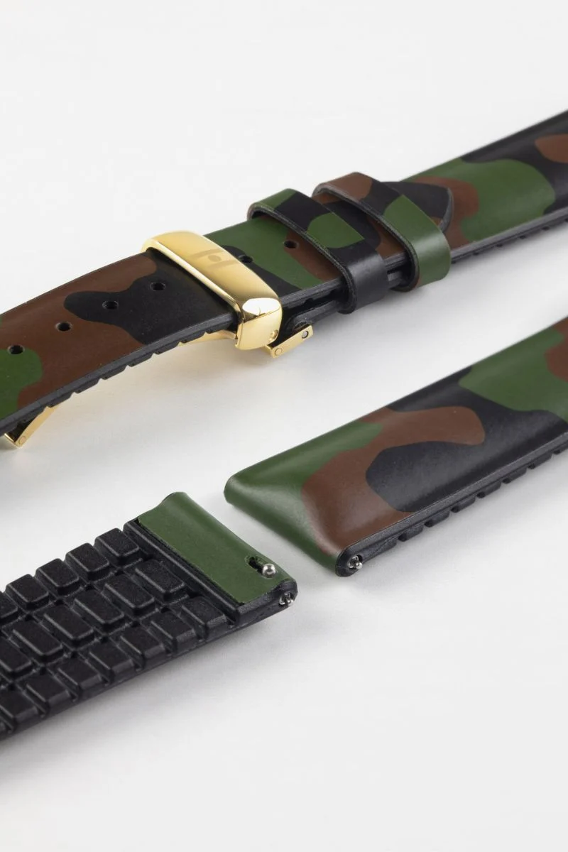 Hirsch JOHN Natural Rubber Performance Watch Strap in GREEN CAMOUFLAGE - Image 12