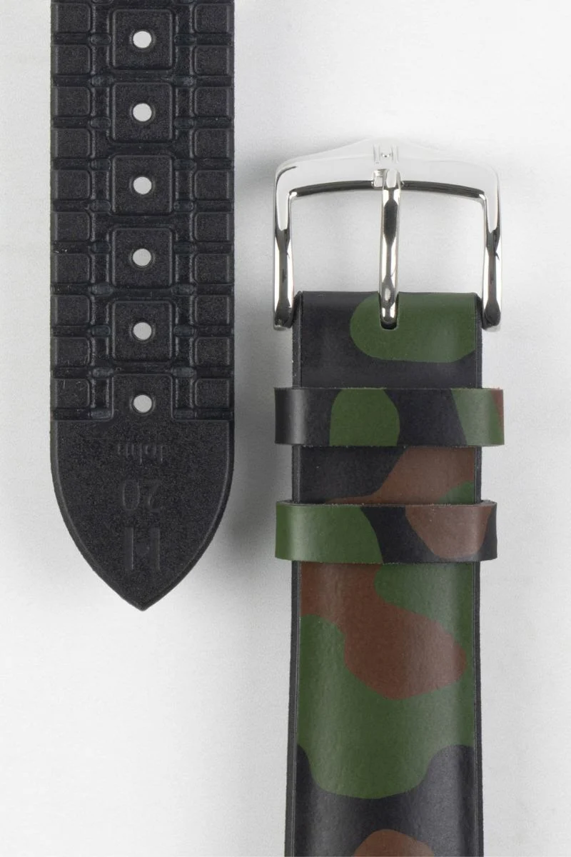 Hirsch JOHN Natural Rubber Performance Watch Strap in GREEN CAMOUFLAGE - Image 3