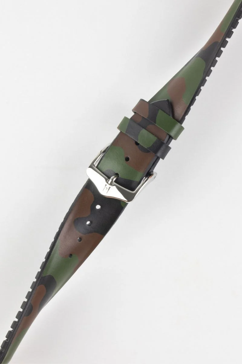 Hirsch JOHN Natural Rubber Performance Watch Strap in GREEN CAMOUFLAGE - Image 5