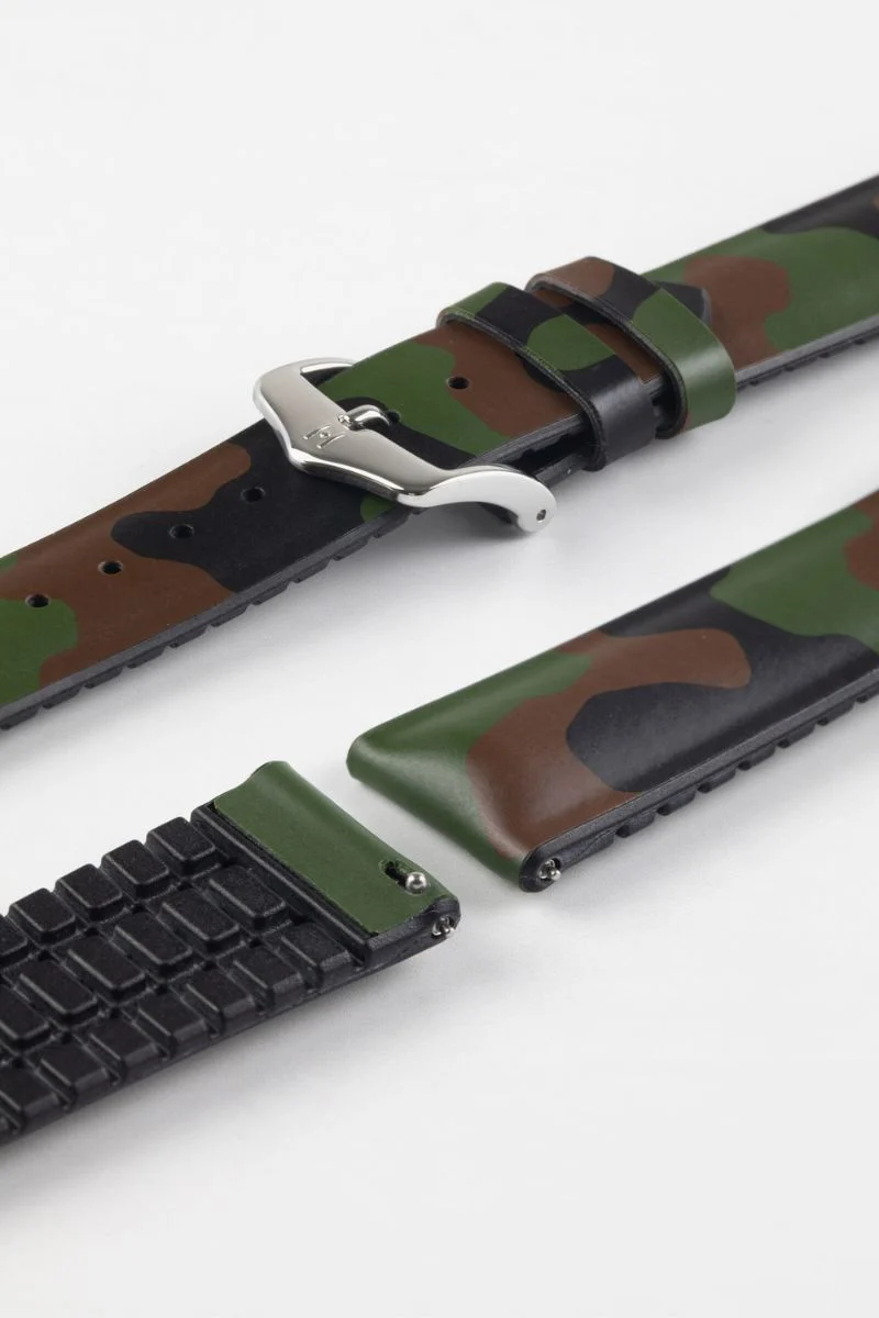 Hirsch JOHN Natural Rubber Performance Watch Strap in GREEN CAMOUFLAGE - Image 7