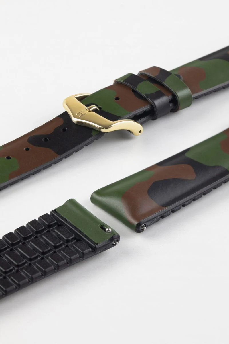 Hirsch JOHN Natural Rubber Performance Watch Strap in GREEN CAMOUFLAGE - Image 8