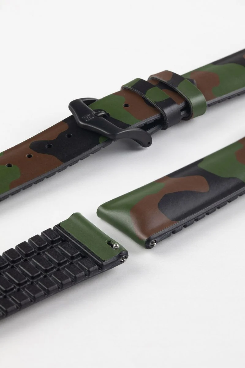 Hirsch JOHN Natural Rubber Performance Watch Strap in GREEN CAMOUFLAGE - Image 9