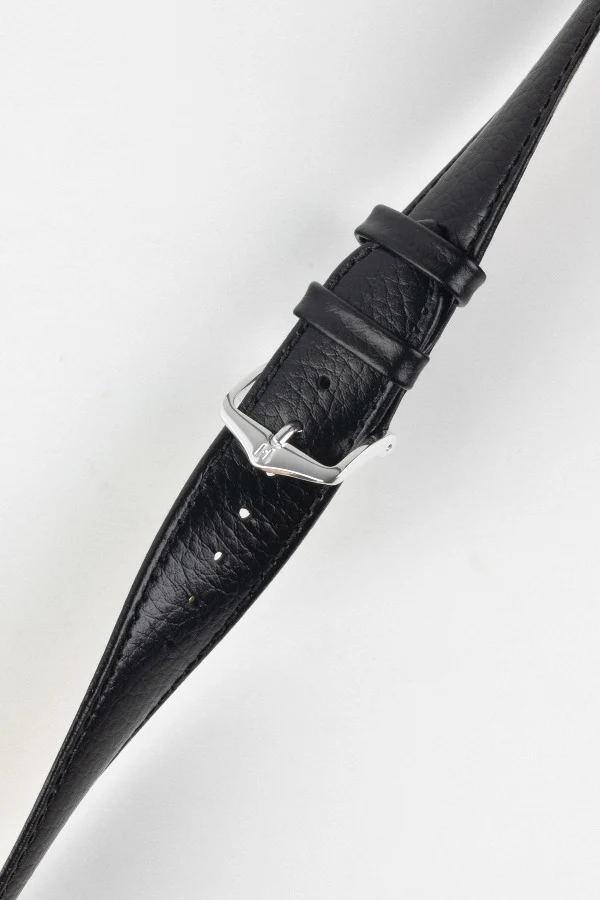 Hirsch KANSAS Buffalo Embossed Calf Leather in BLACK with Black Stitch - Image 5