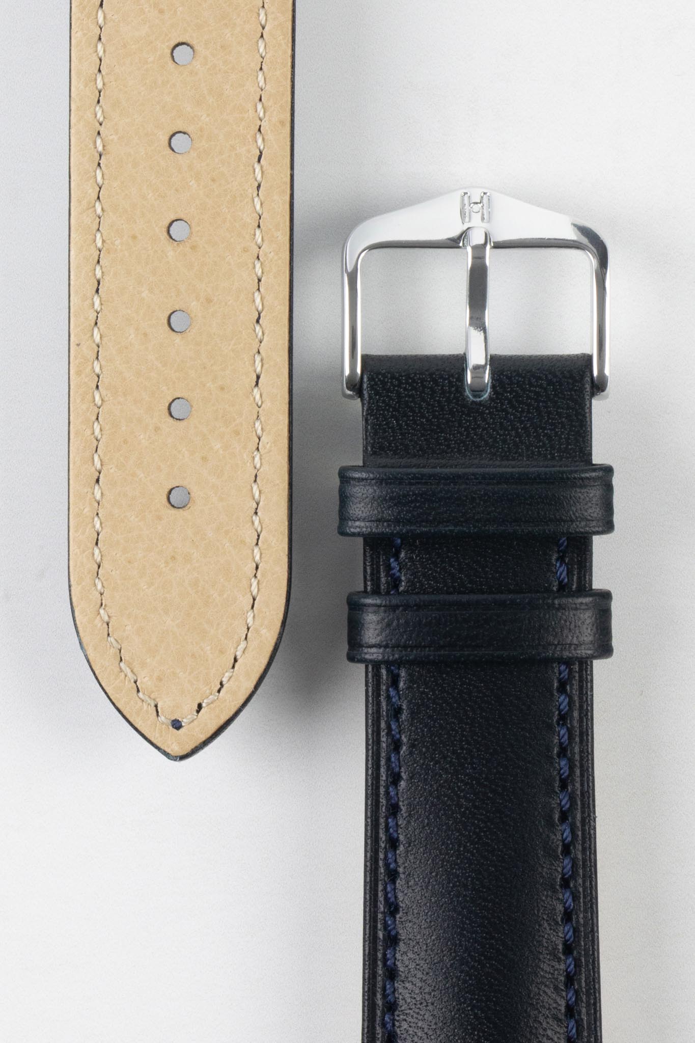 Hirsch KENT Textured Natural Leather Watch Strap in DEEP BLUE - Image 3