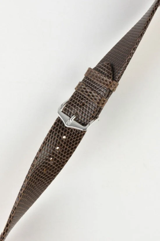 Hirsch LIZARD Leather Watch Strap in BROWN - Image 5