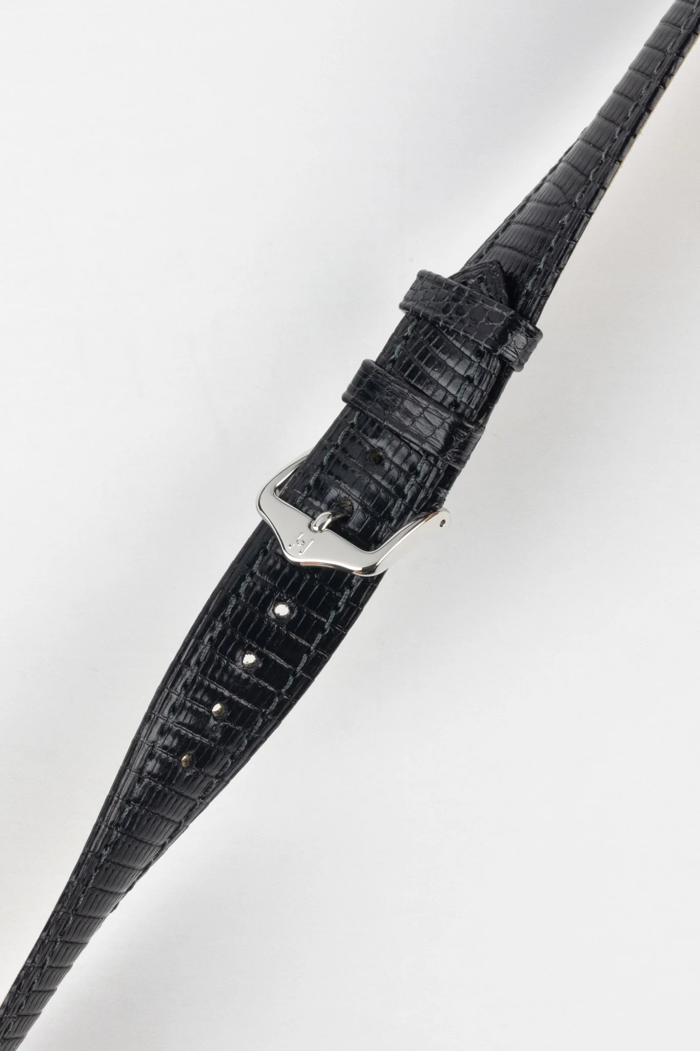 Hirsch LONDON Lizard Leather Watch Strap in BLACK - Image 5