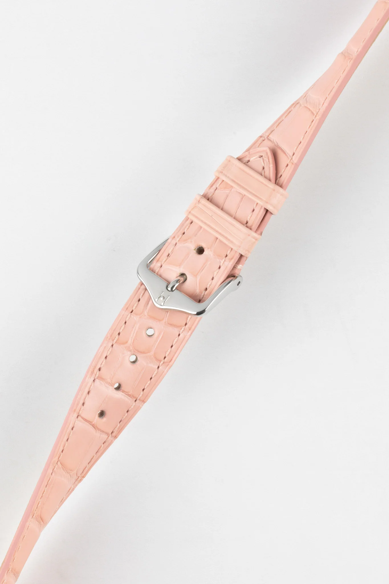Hirsch LONDON Matt Alligator Leather Watch Strap in ROSA - Image 5
