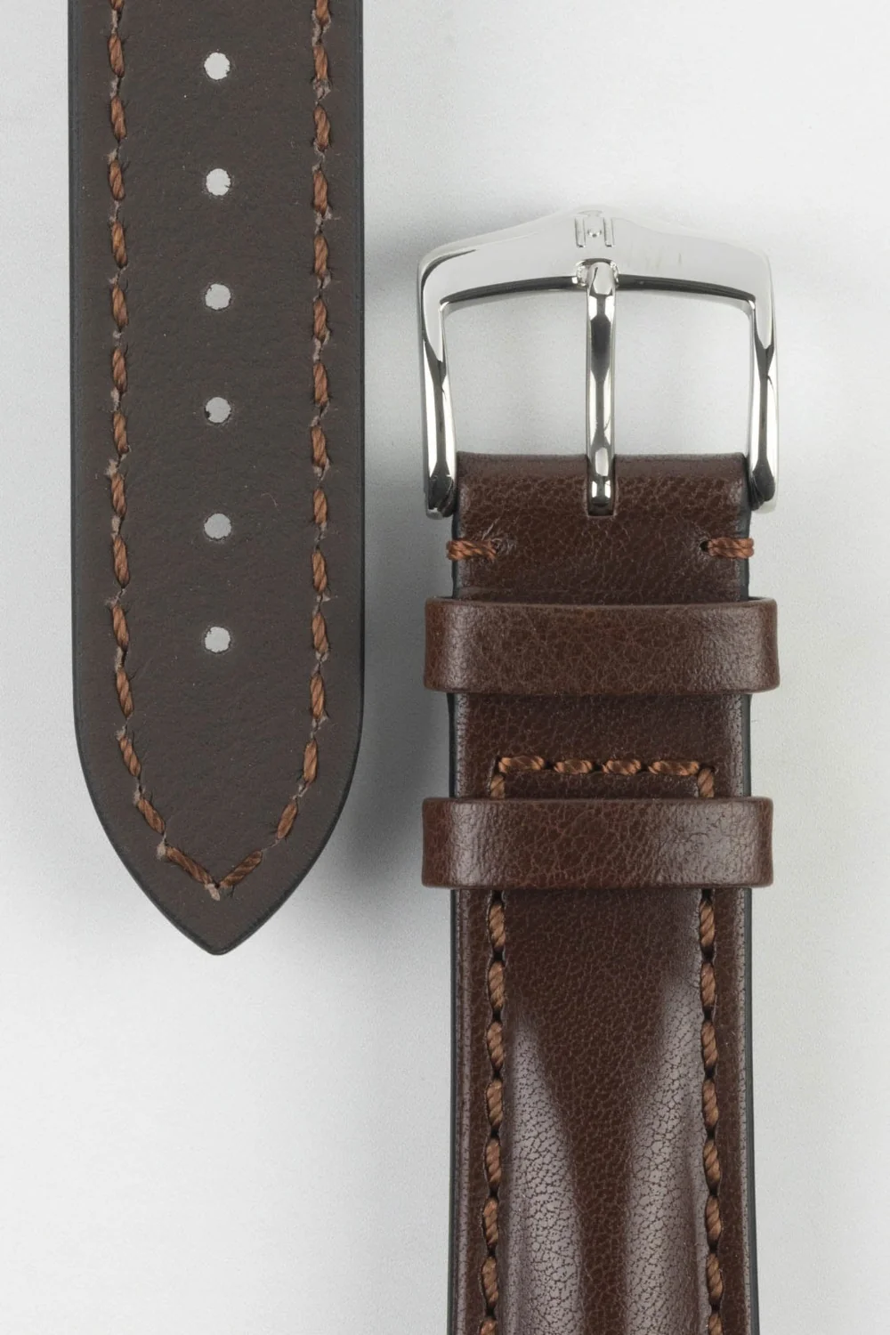 Hirsch LUCCA Tuscan Leather Watch Strap in BROWN - Image 3