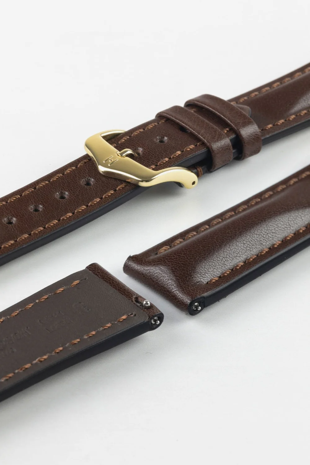 Hirsch LUCCA Tuscan Leather Watch Strap in BROWN - Image 8