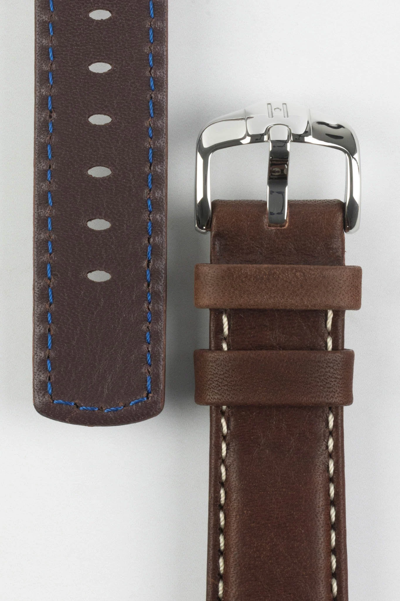 Hirsch MARINER Water-Resistant Leather Watch Strap in BROWN - Image 3