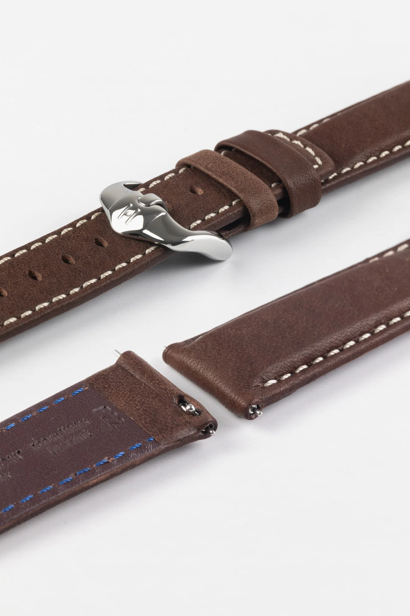 Hirsch MARINER Water-Resistant Leather Watch Strap in BROWN - Image 7