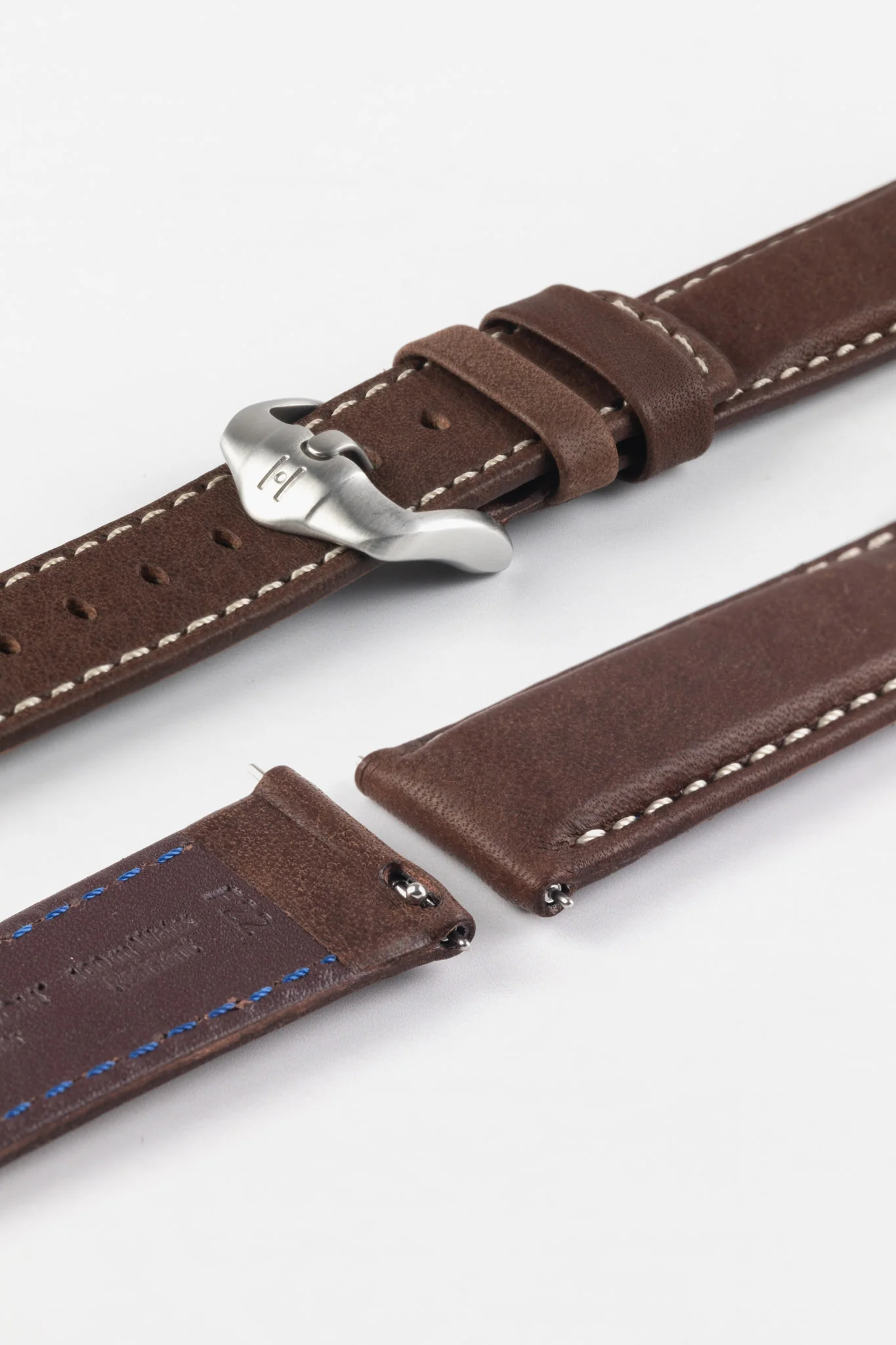 Hirsch MARINER Water-Resistant Leather Watch Strap in BROWN - Image 9