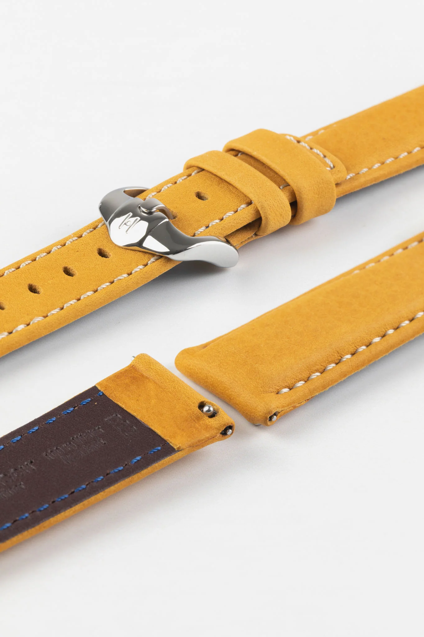 Hirsch MARINER Water-Resistant Leather Watch Strap in GOLD BROWN - Image 7