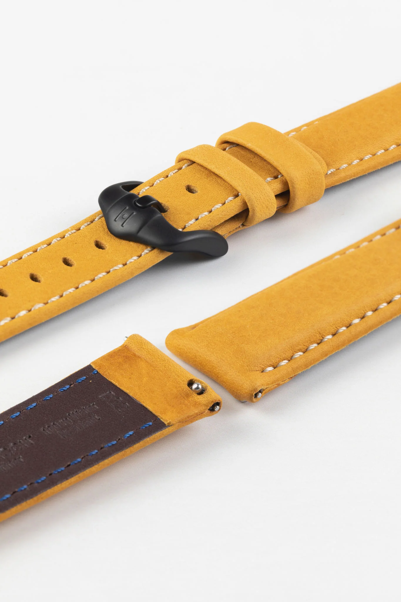 Hirsch MARINER Water-Resistant Leather Watch Strap in GOLD BROWN - Image 8