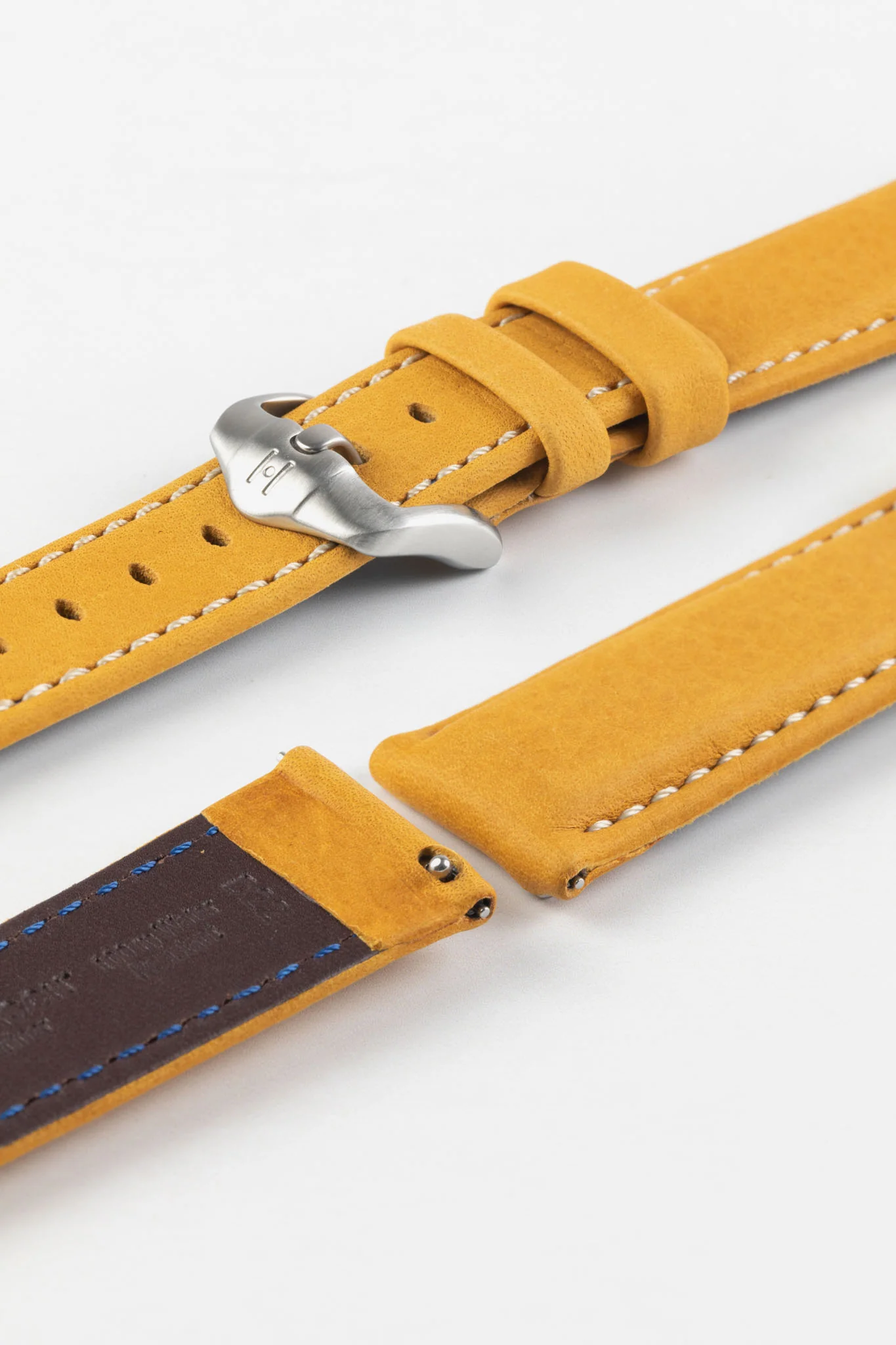 Hirsch MARINER Water-Resistant Leather Watch Strap in GOLD BROWN - Image 9