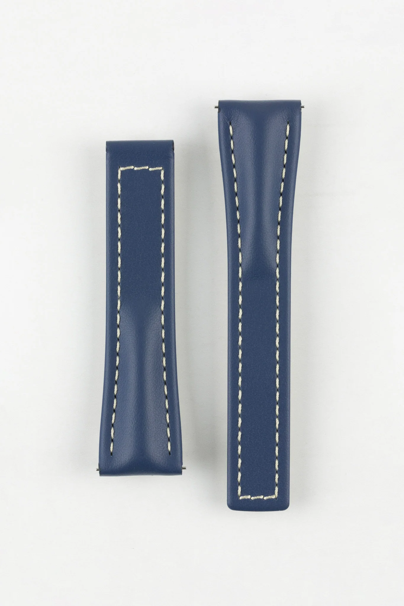 Hirsch NAVIGATOR Calfskin Leather Deployment Watch Strap in BLUE