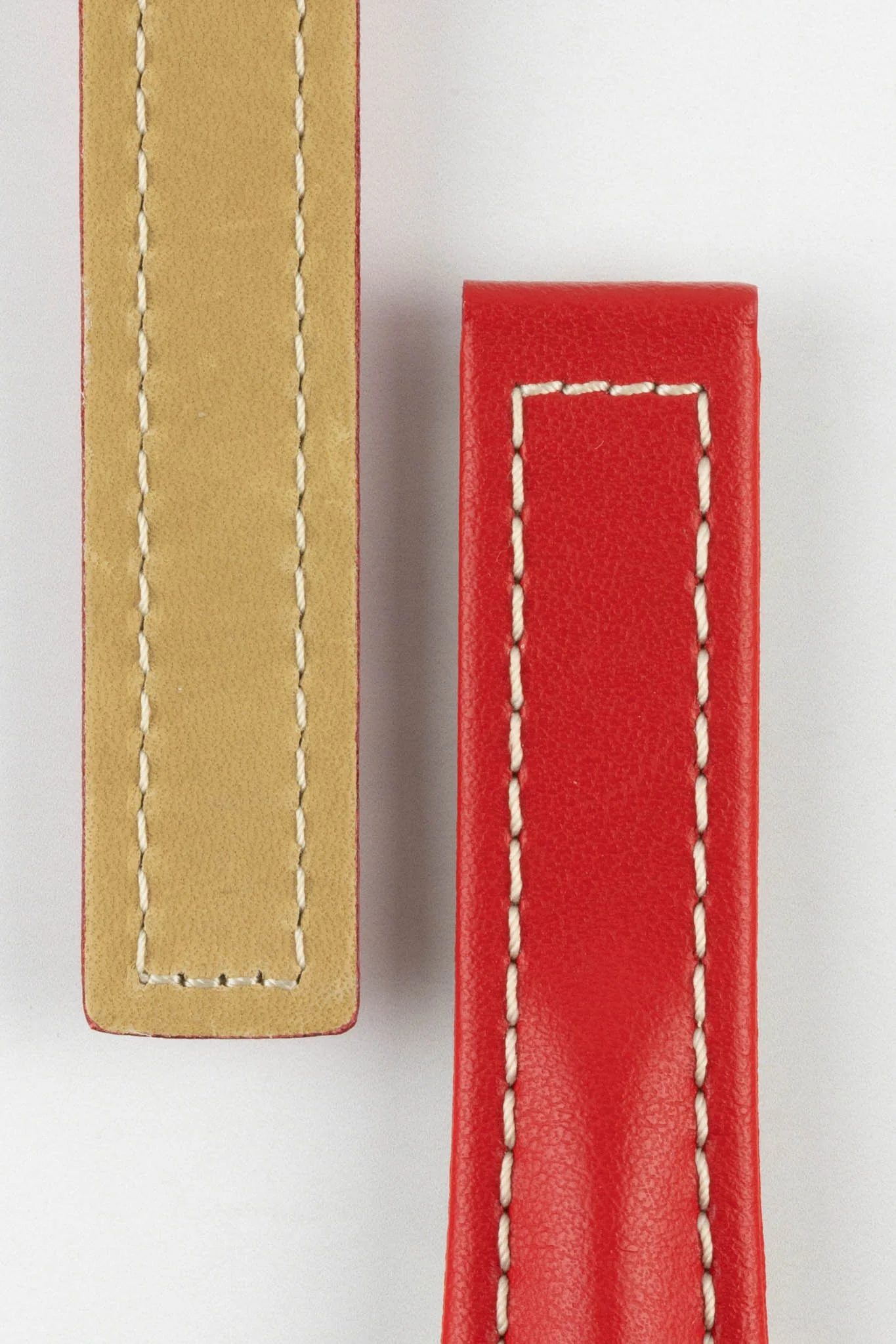 Hirsch NAVIGATOR Calfskin Leather Deployment Watch Strap in RED - Image 3