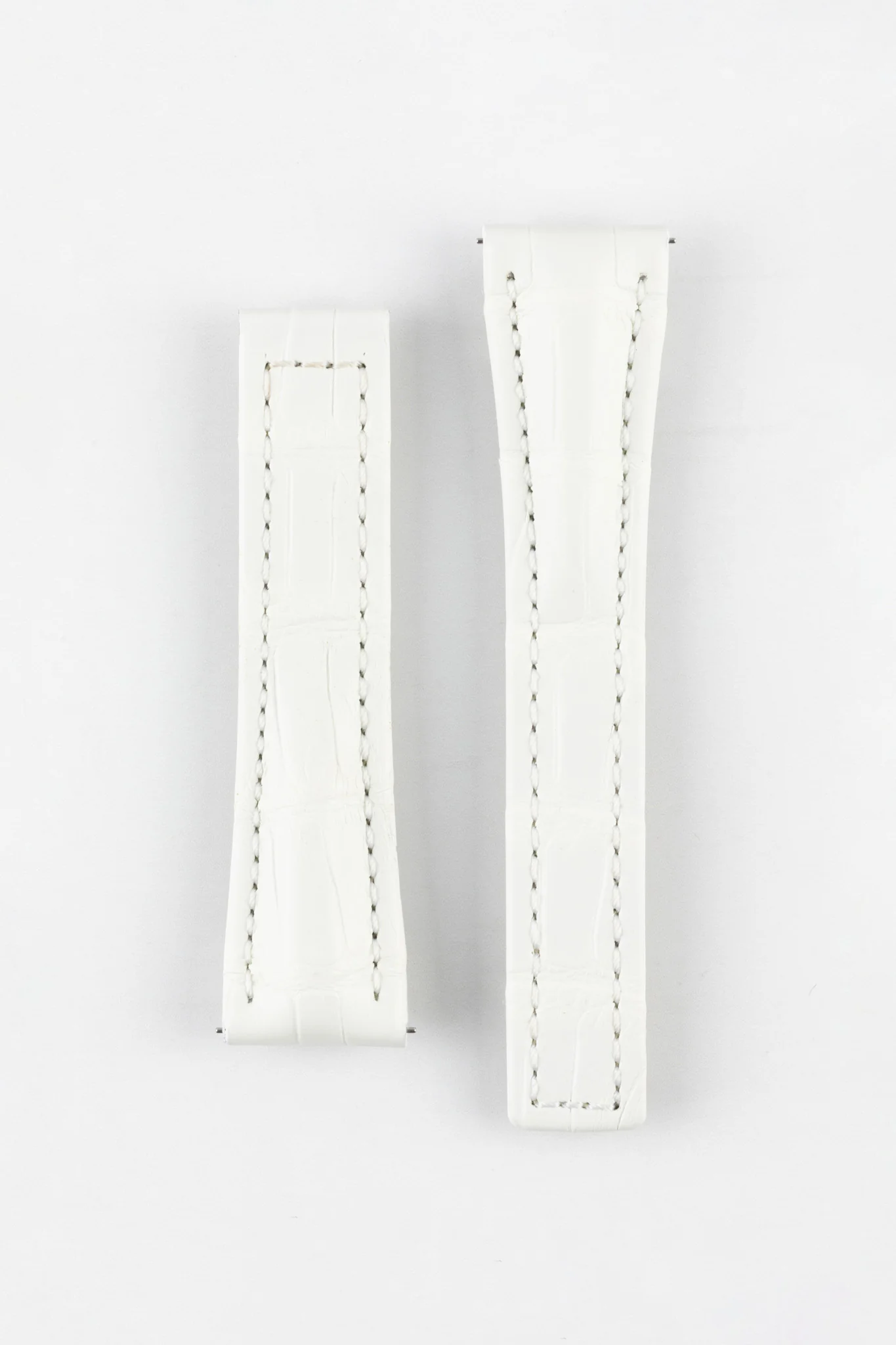 Hirsch NAVIGATOR Alligator Deployment Watch Strap in WHITE
